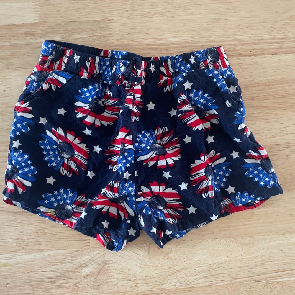 Red white and Blue Design drawstring stretch Shorts